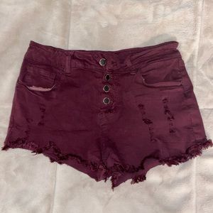 Tilly’s Angel Kiss Maroon Shorts Barley Worn Very Stretchy Material
